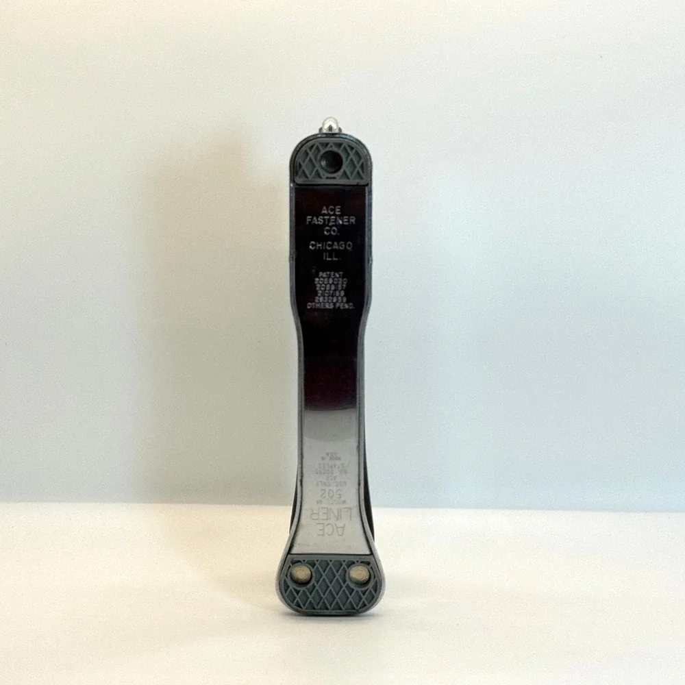VTG Ace Fastener Aceliner Model 502 Chrome Black Cap‎ Stapler Chicago USA Retro